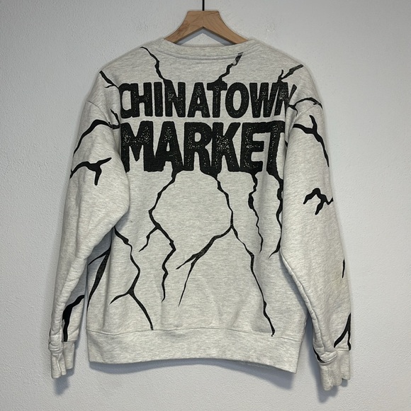Chinatown Market Crewneck Pullover Sweatshirt Smiley Face Large Graphic - Picture 5 of 8